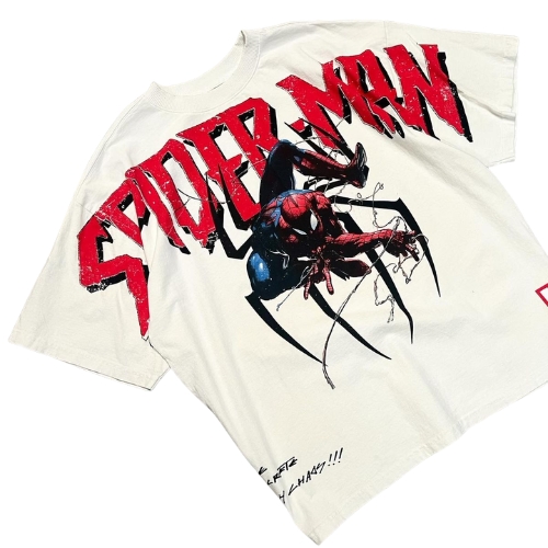 Shiga Enterprises Spider Man Printed Oversized T Shirt | Premium 240 GSM Cotton Graphic Tee