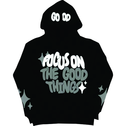 Focus on the Good Things Hoodie | Printed Hoodie | Shiga Enterprises | Black
